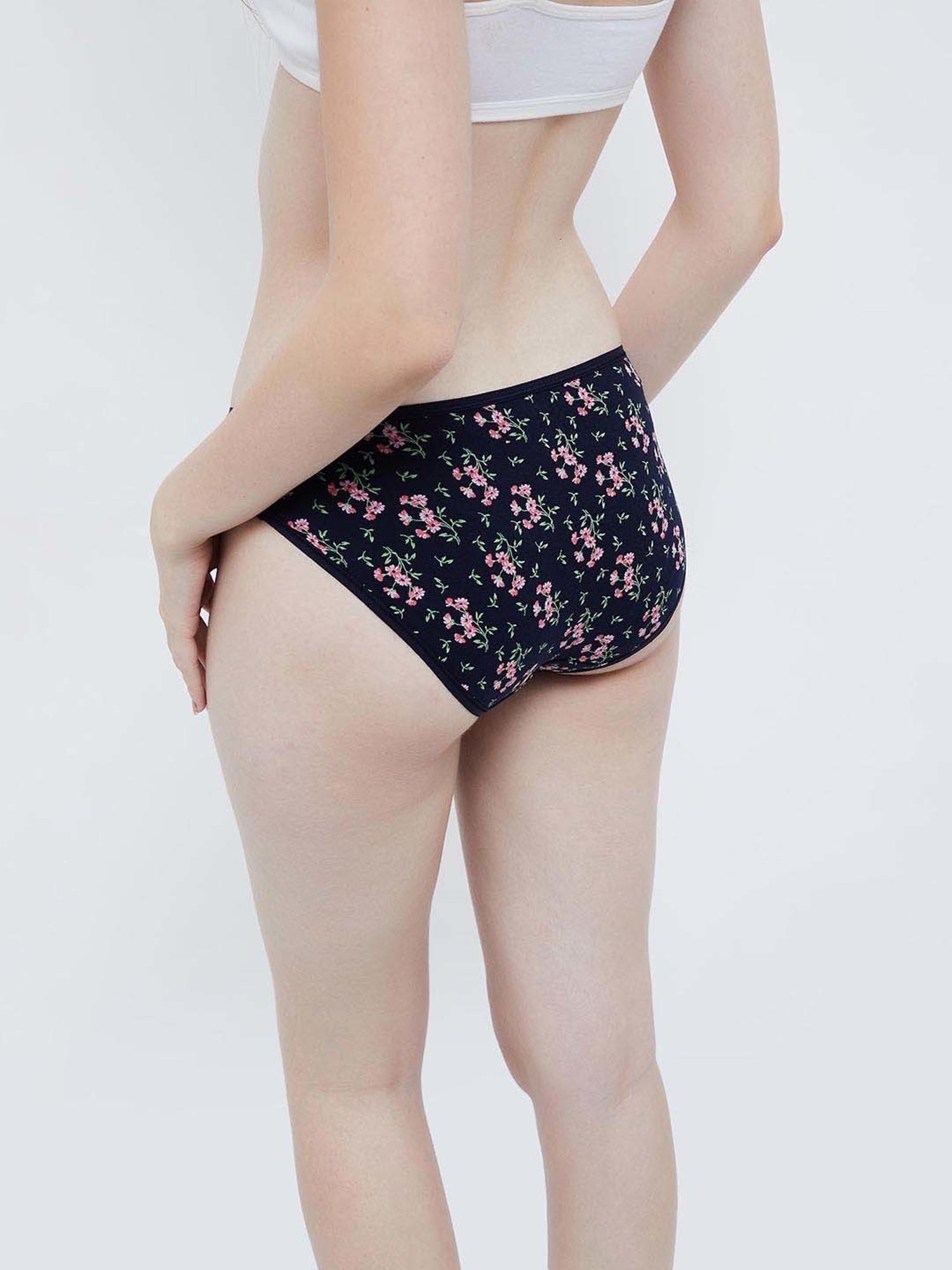 Ginger by Lifestyle Pink & Black Printed Hipster Panties - Pack of 3