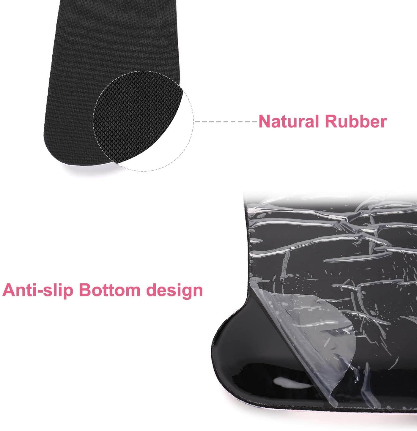 MOSISO Mouse Pad Wrist Rest Support & Keyboard Set, Begonia Ergonomic Mousepad Non-Slip Rubber Base Home Office Pain Relief & Easy Typing Cushion with Neoprene Cloth & Memory Foam, White