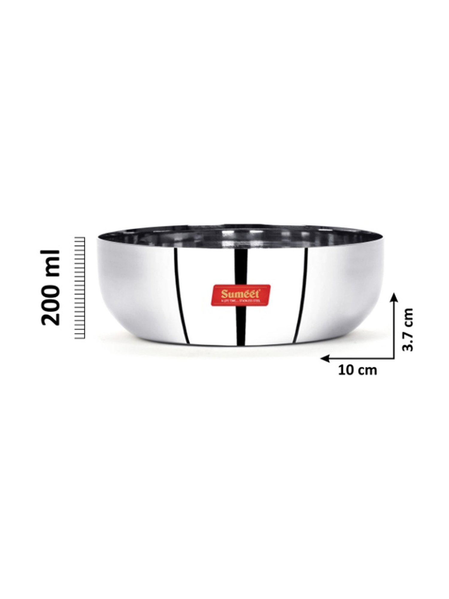 Sumeet S.S. Apple Shape Heavy Gauge Mini Dessert Plates with Mirror Finish -10Cm Dia- Set of 6 Pcs