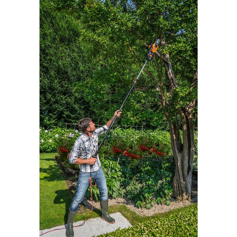 Worx WG309 10" - 8 Amp 2-in-1 Chainsaw & Pole Saw with 10' Reach, Tool-Free Chain-Tensioning