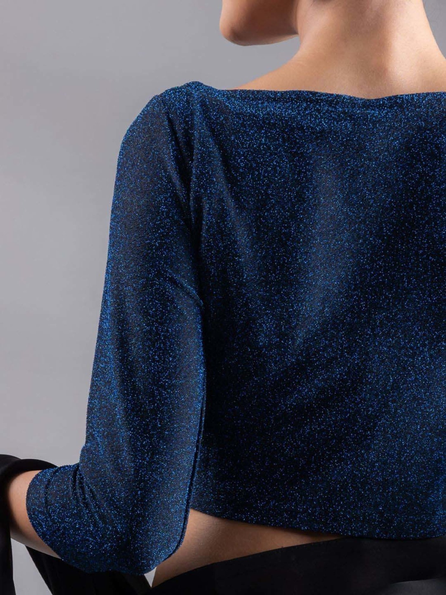 Swtantra Navy Textured Readymade Blouse