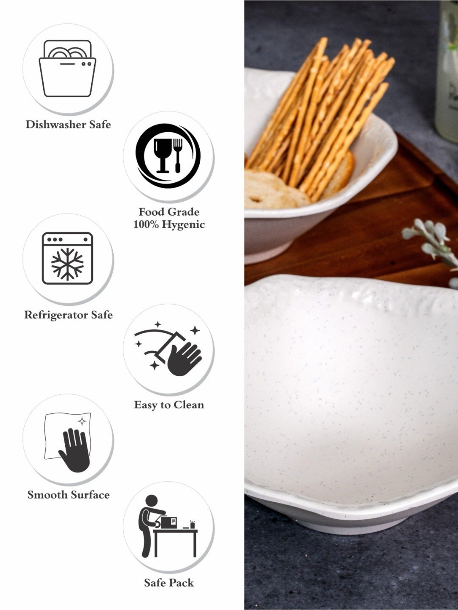 Stehlen White Melamine Primer Bowl - Set of 2