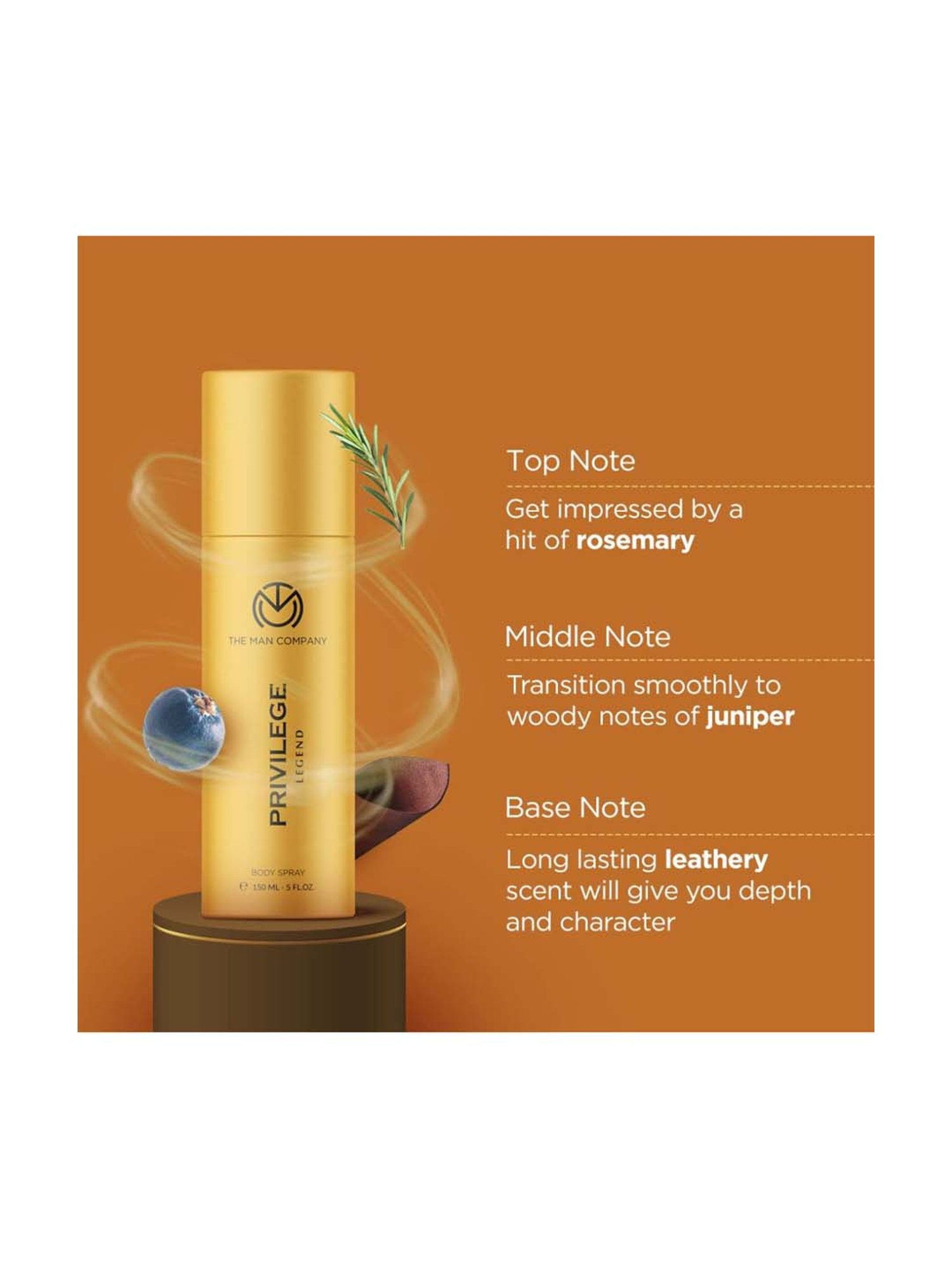 The Man Company Privilege Legend Deodorant for Men Body Spray Long-Lasting Fragrance - 150 ml