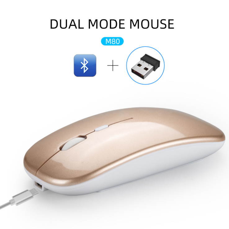 Rechargeable wireless mouse mute 2.4G office mouse with 500 mAh built-in battery