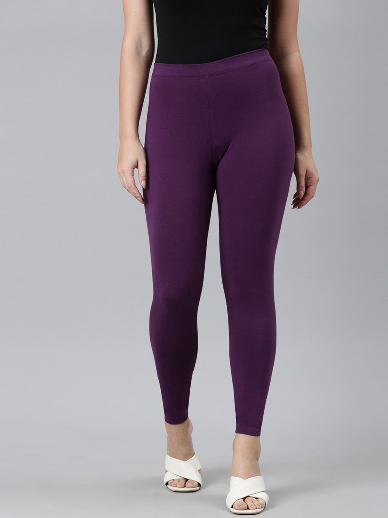 Kryptic Purple Cotton Regular Fit Leggings