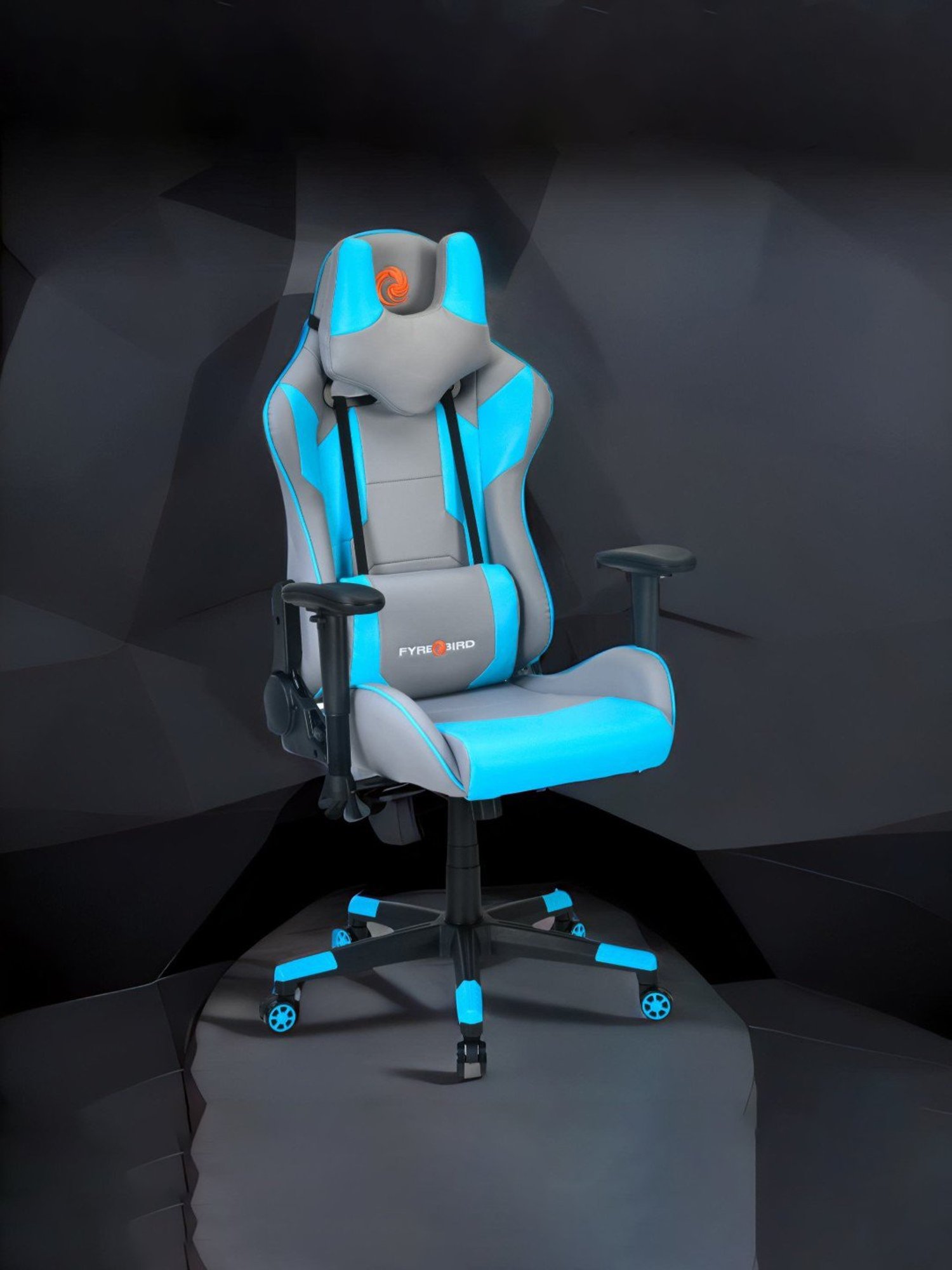 Nilkamal Athena Grey & Turquoise Leather Gaming Chair