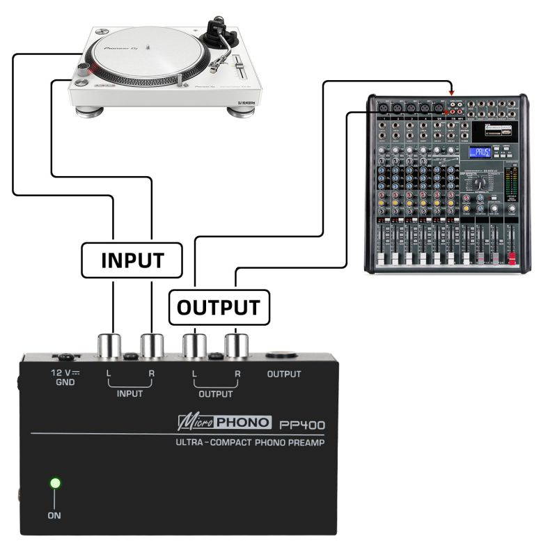 Depusheng PP400 Ultra-compact Phono Preamp Preamplifier with RCA 1/4" TRS Interfaces