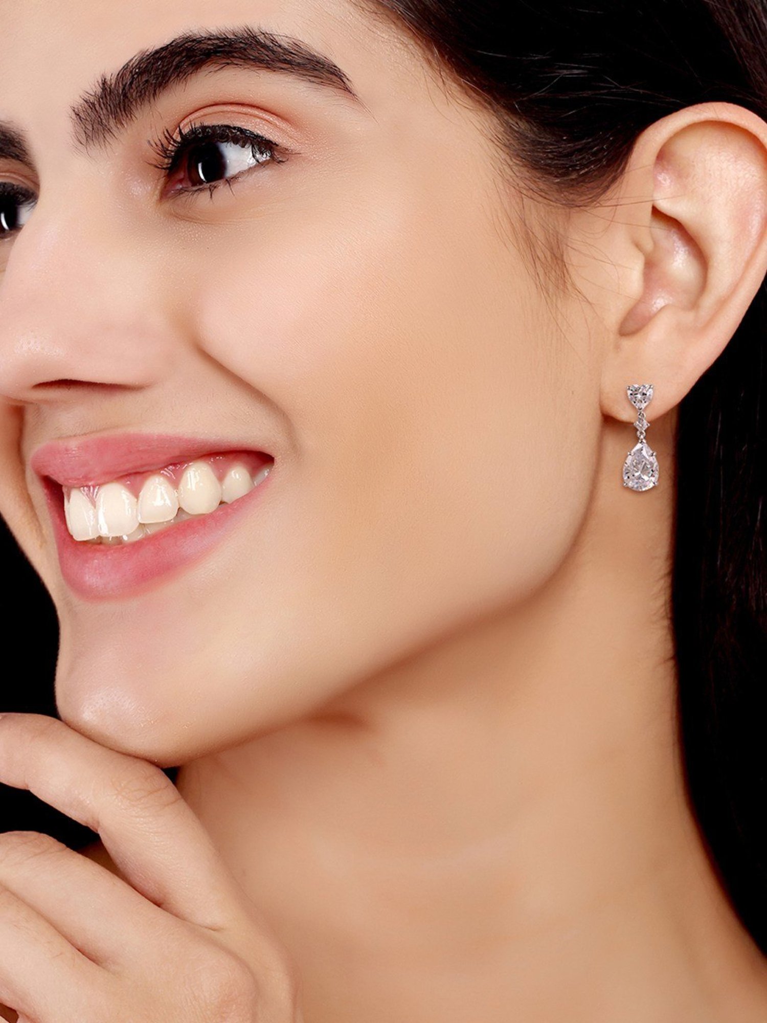 Clara 92.5 Sterling Silver Lily Earrings for Women