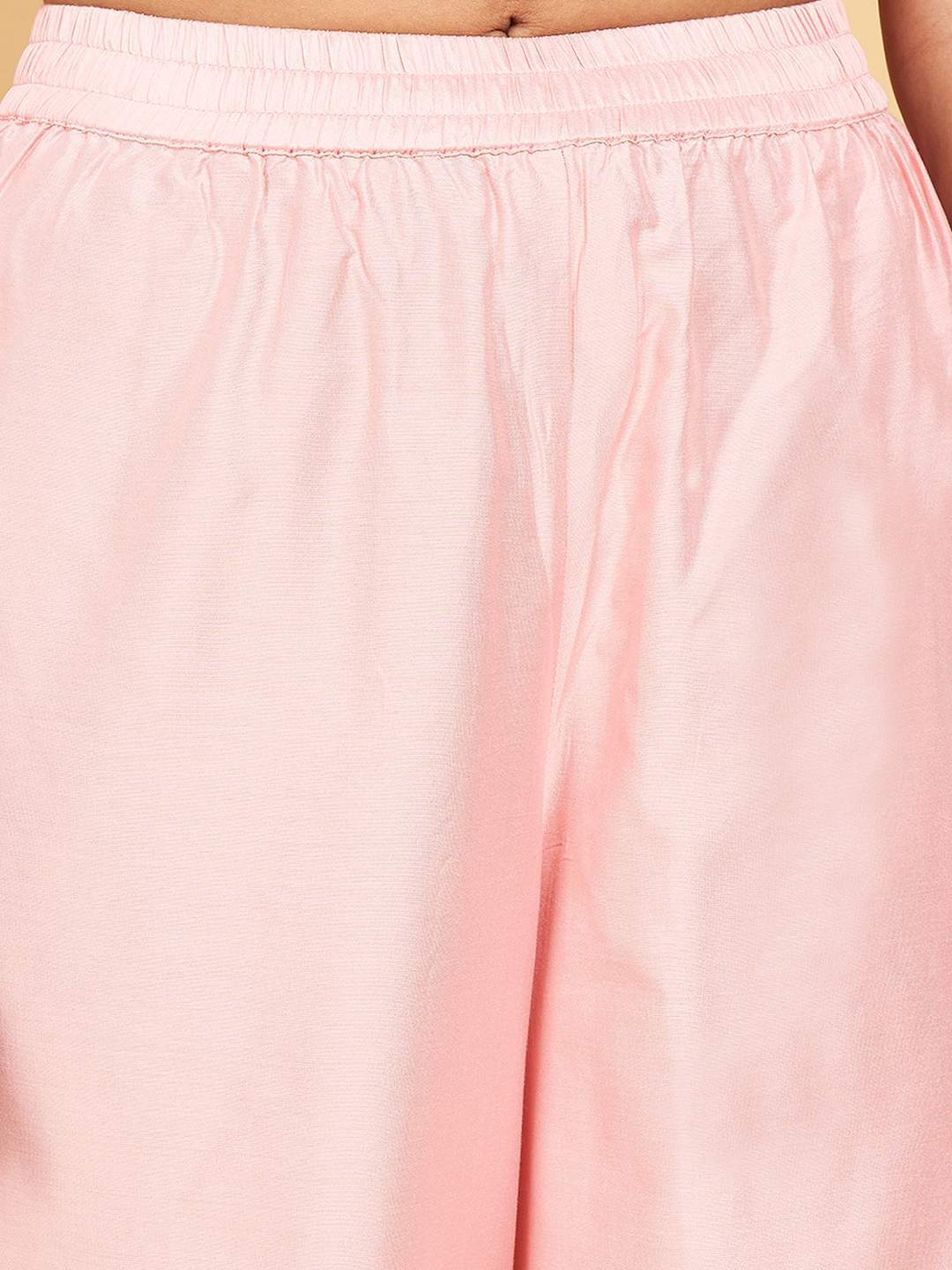 Rangmanch by Pantaloons Baby Pink Embroidered Kurta Palazzo Set With Dupatta