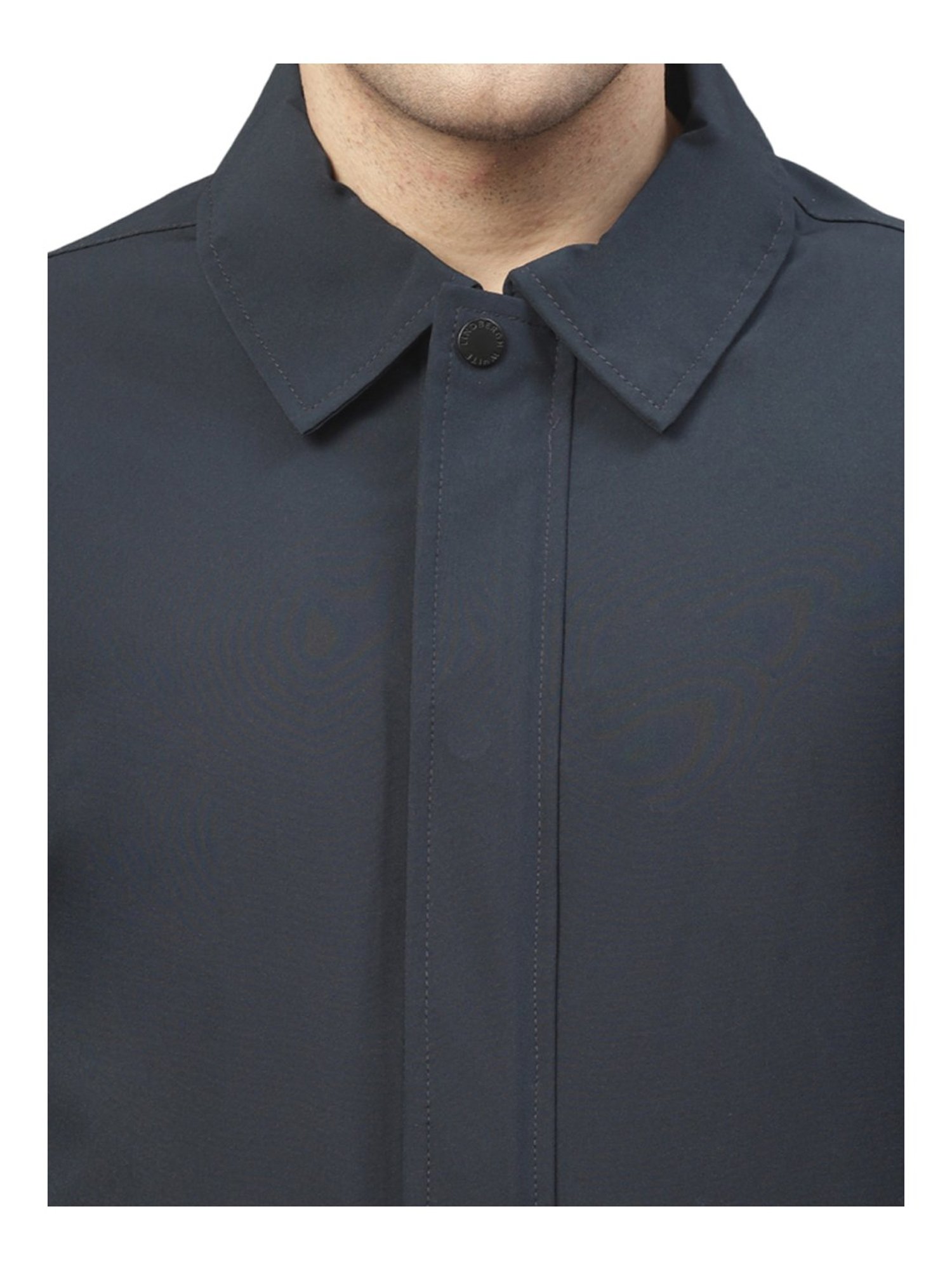 Lindbergh Navy Relaxed Fit Overcoat