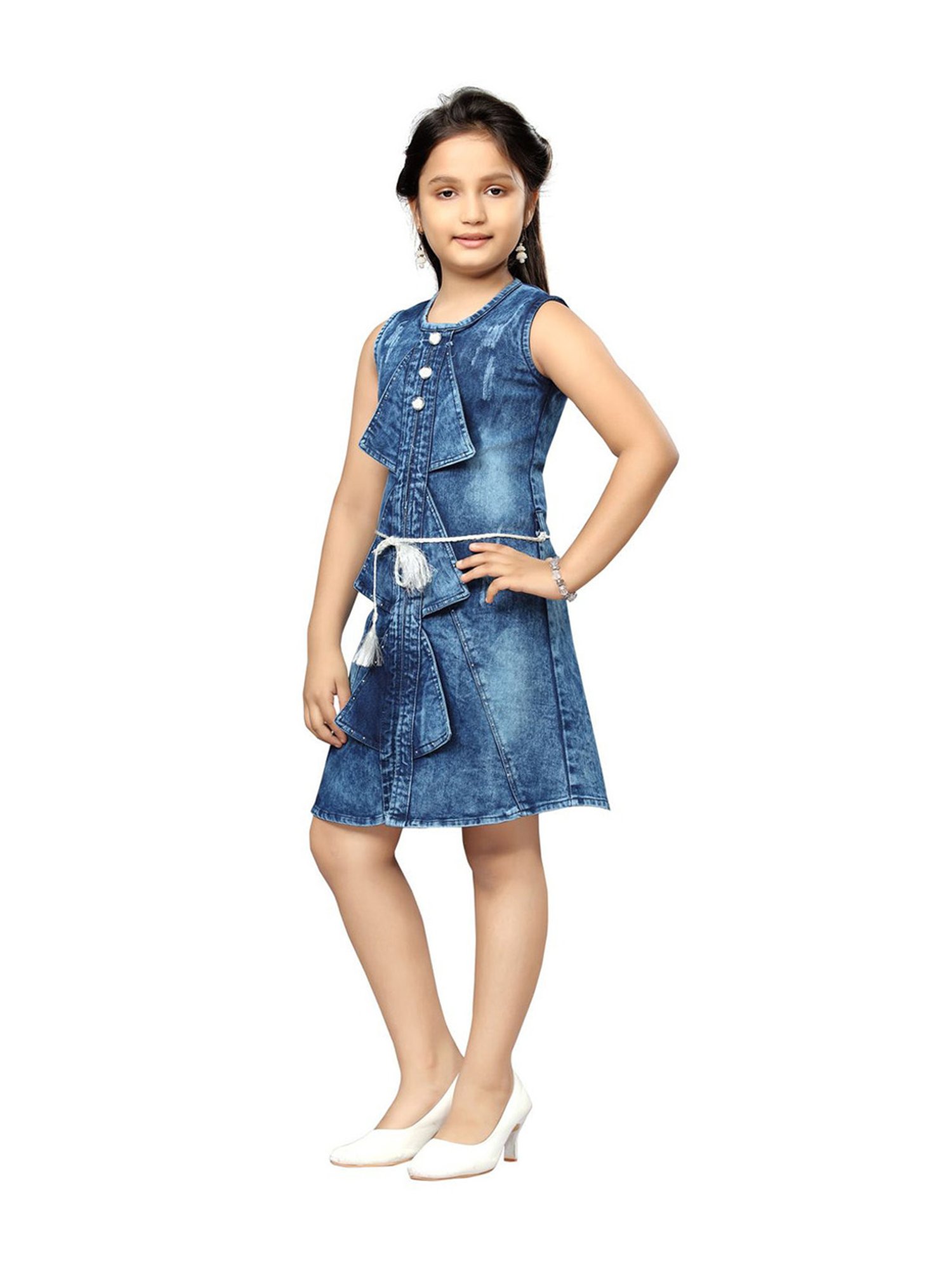 Aarika Kids Blue Regular Fit Dress