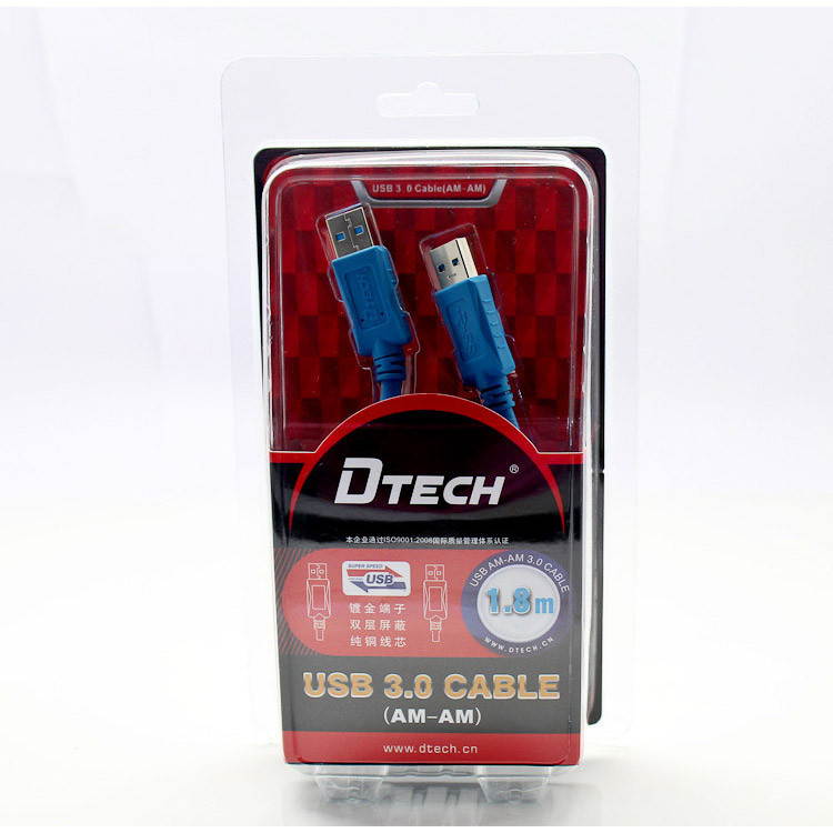 DTECH CU0121 6 ft. Blue USB 3.0 A Male to A Male Cable 6 feet