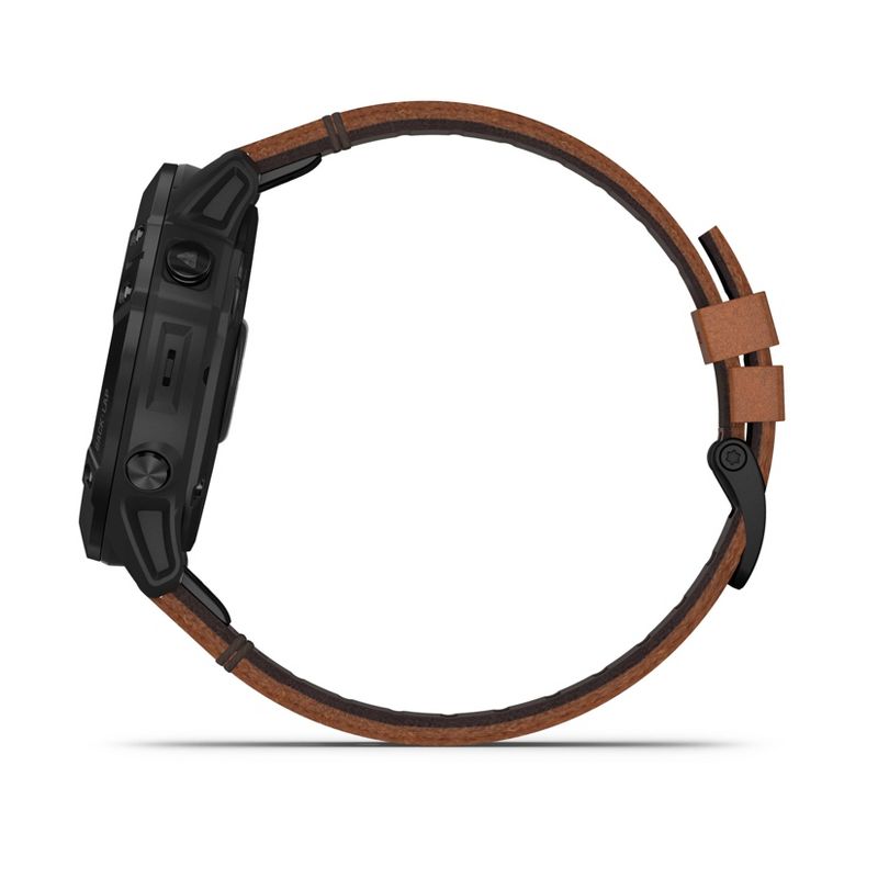 Garmin fenix 6X Sapphire Black - Brown Leather Band