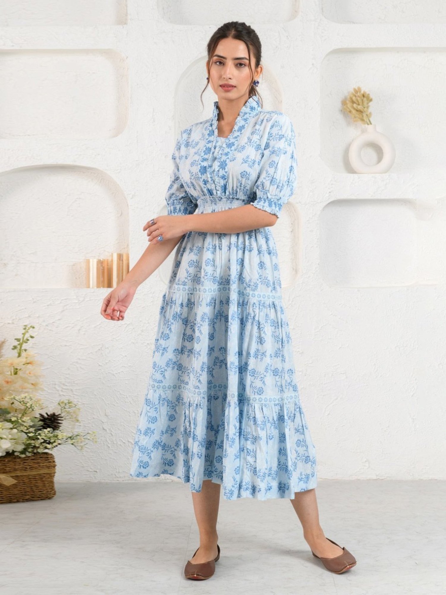 Prakriti Jaipur Blue Day Frill Dress