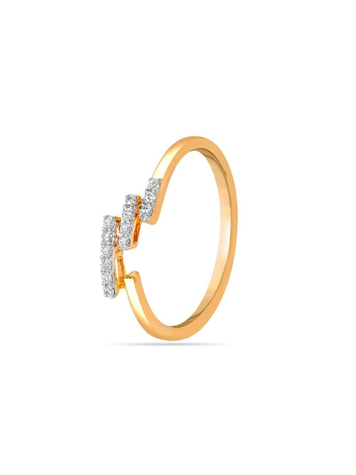Mia By Tanishq Nature's Finest 14k Yellow Zigzag Treasures Gold Diamond Ring