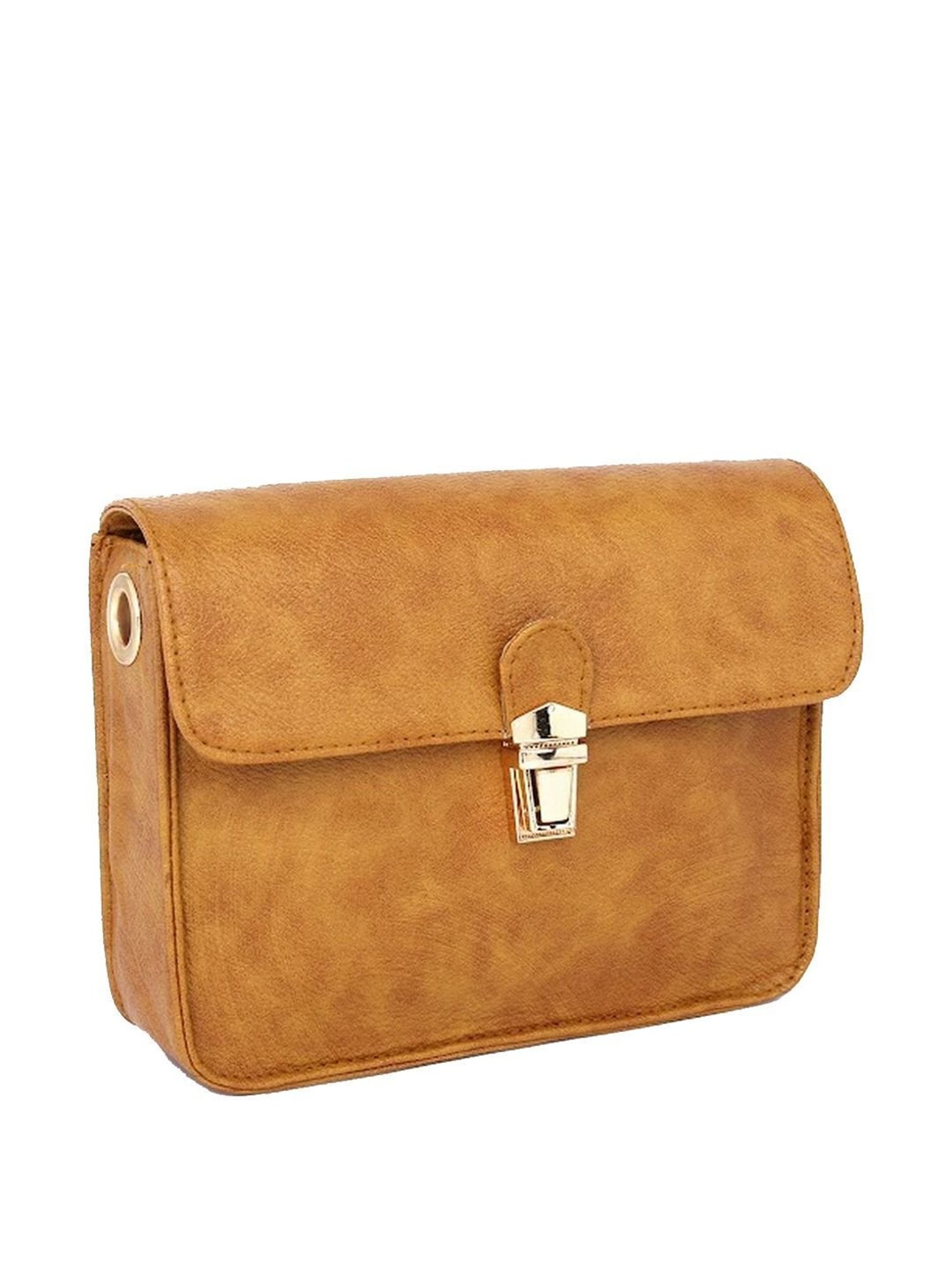 Spice Art Tan Solid Medium Sling Handbag