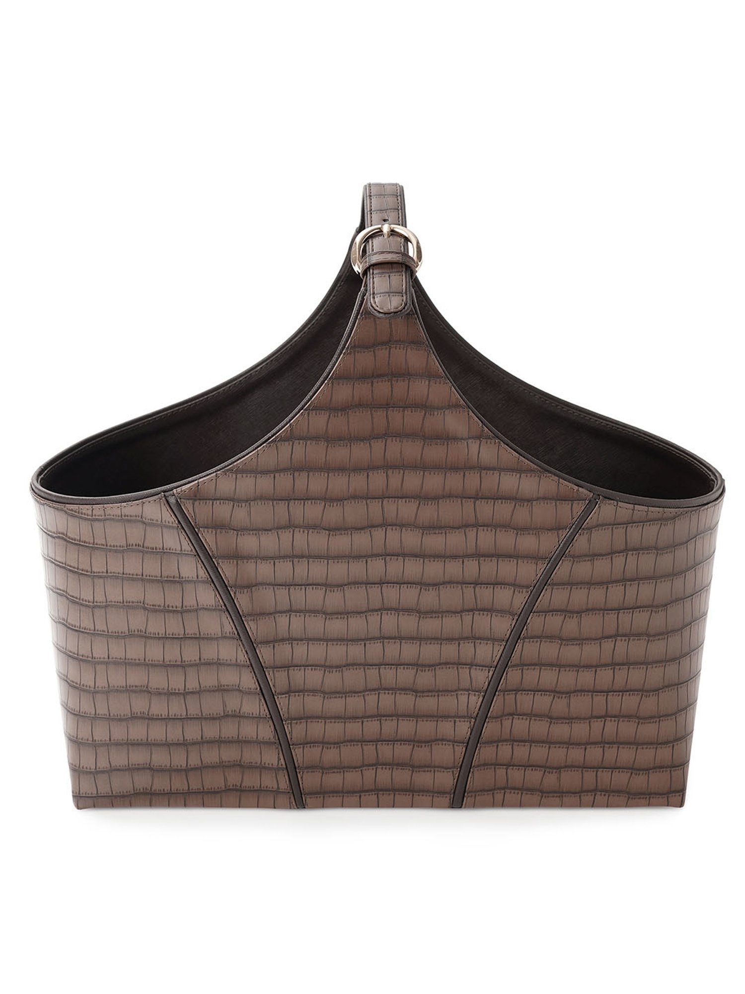 Pure Home and Living Brown Leather Magazine Baskets