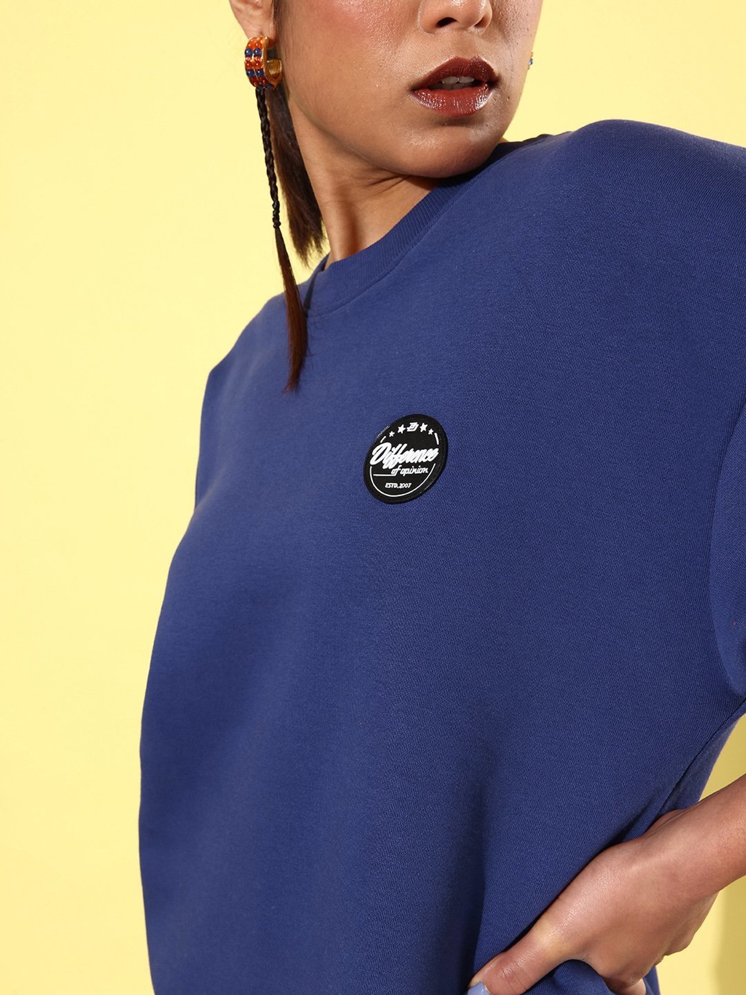 Difference of Opinion Blue Fleece Oversized Sweatshirt