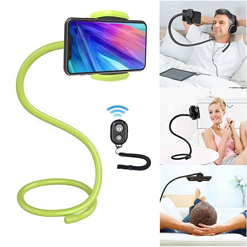 Mobile Phone Stand Lazy Bracket Cell Phone HolderPhone Holder for Bed DIY Free Rotating Mounts with Multiple Function Neck Phone Holder Gooseneck Cell Phone Holders Can Remote Selfie