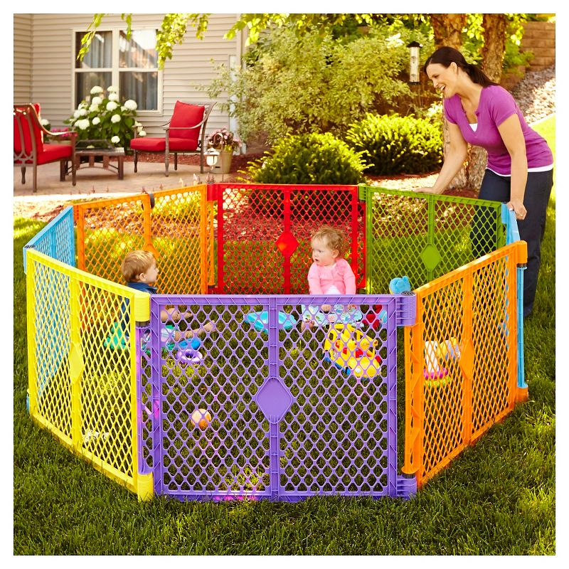 Toddleroo By North States Superyard Colorplay 8 Panel Freestanding Gate