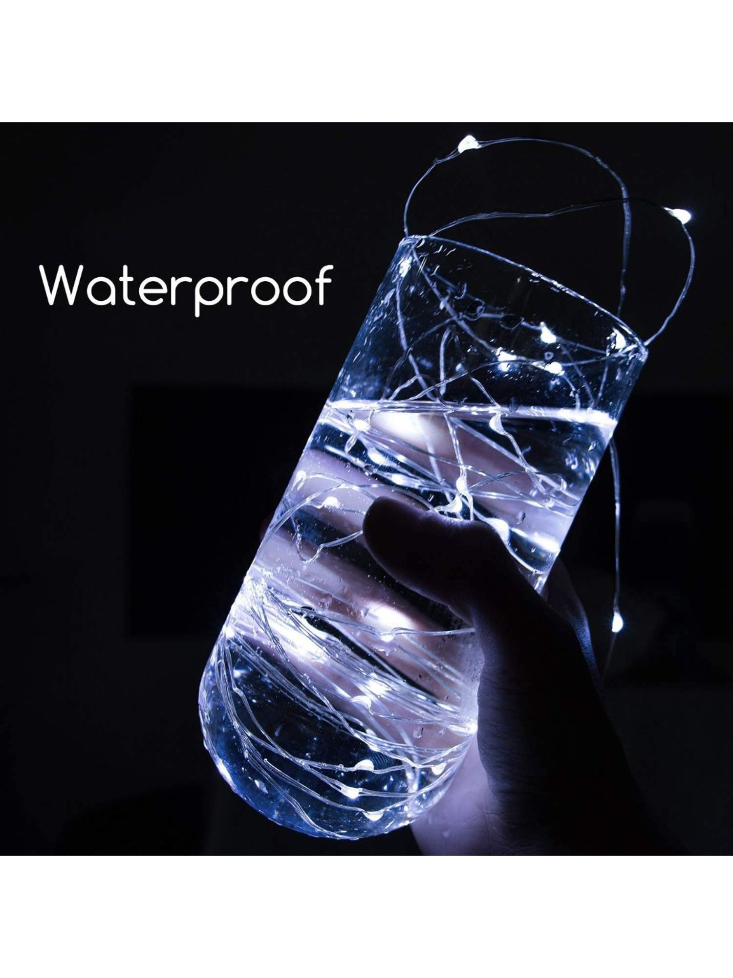 XERGY 33ft Long 100 LED (Silver) Wire Fairy String Lights 8 Modes LED String Lights (White)