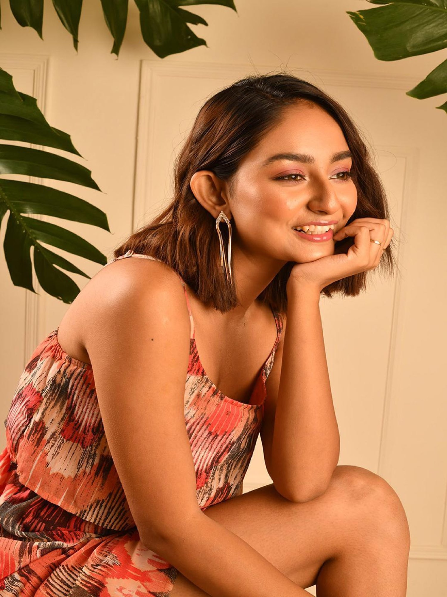 Jewelz Western Extremely Lightweight Chain Step Tassle Earrings for Women