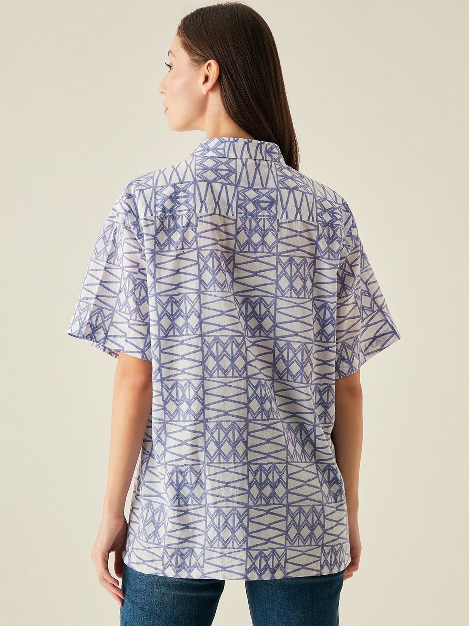 Arras Lilac Geometric Print Shirt
