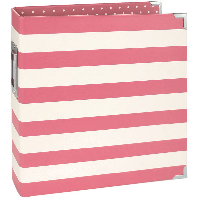 Simple Stories Sn@p! Designer Binder 6"X8"-Pink Stripe