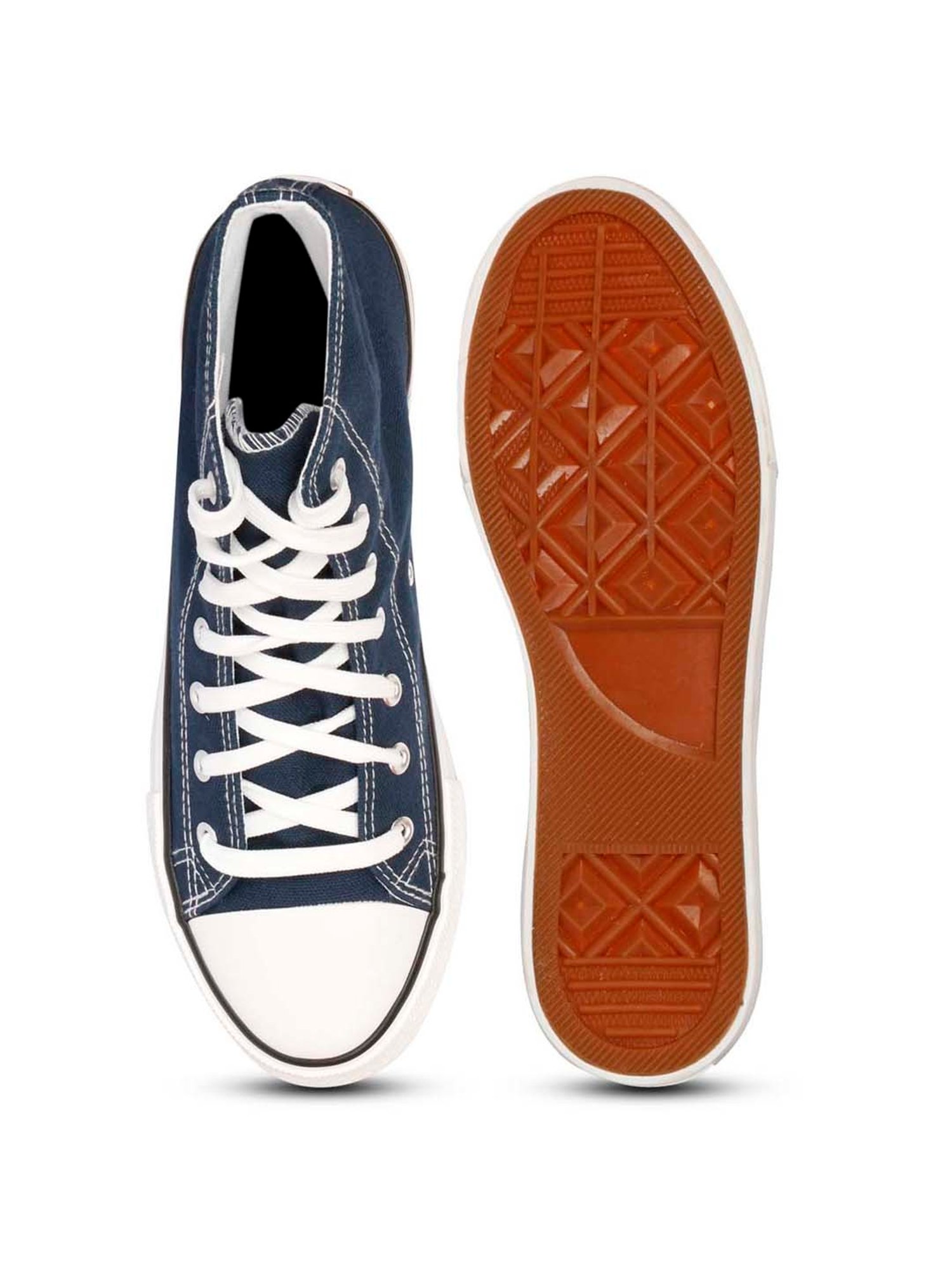 Mozafia Men's Navy Ankle High Sneakers