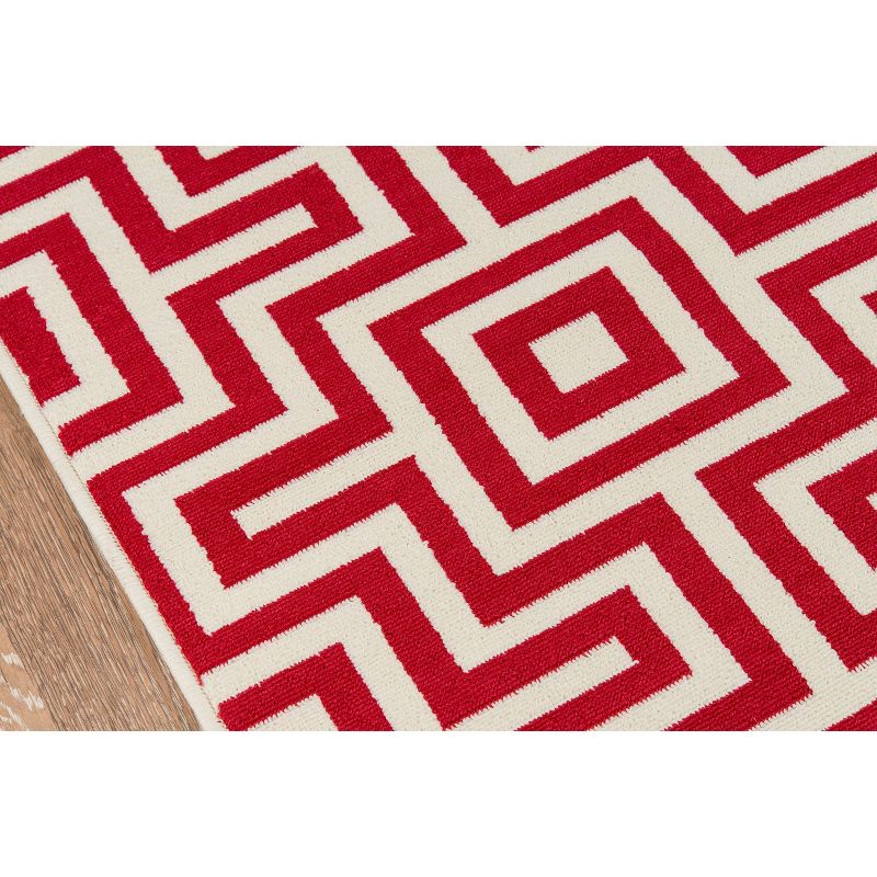 4'X6' Geometric Woven Accent Rug Red - Momeni