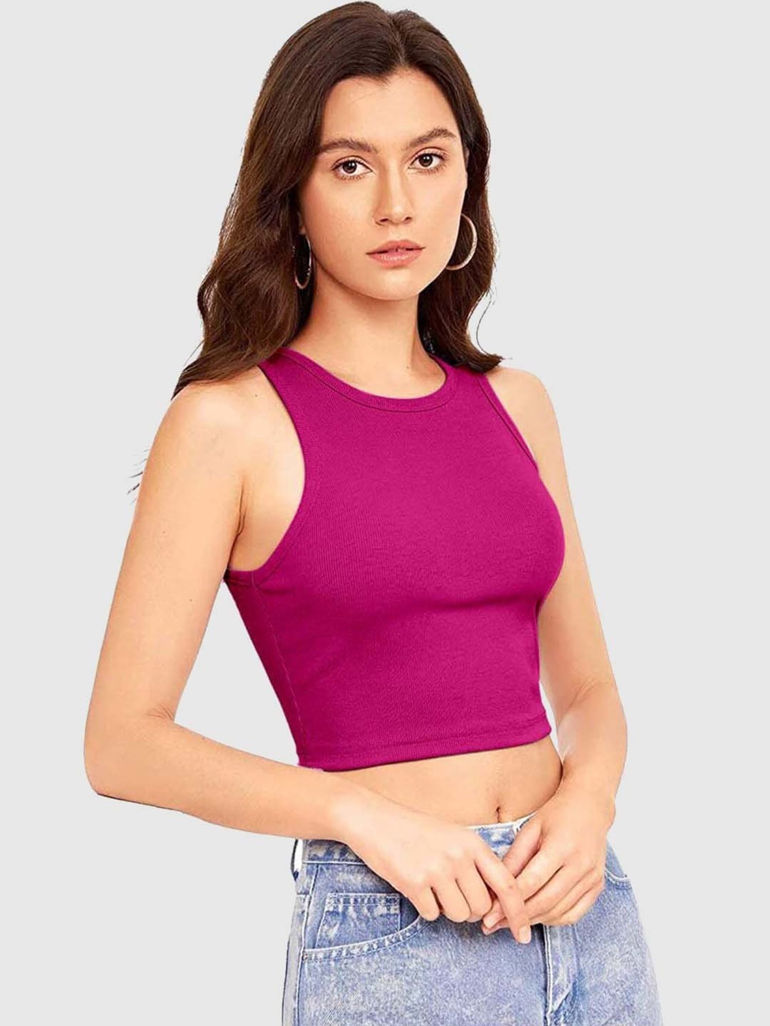 SELVIA Pink Regular Fit Top