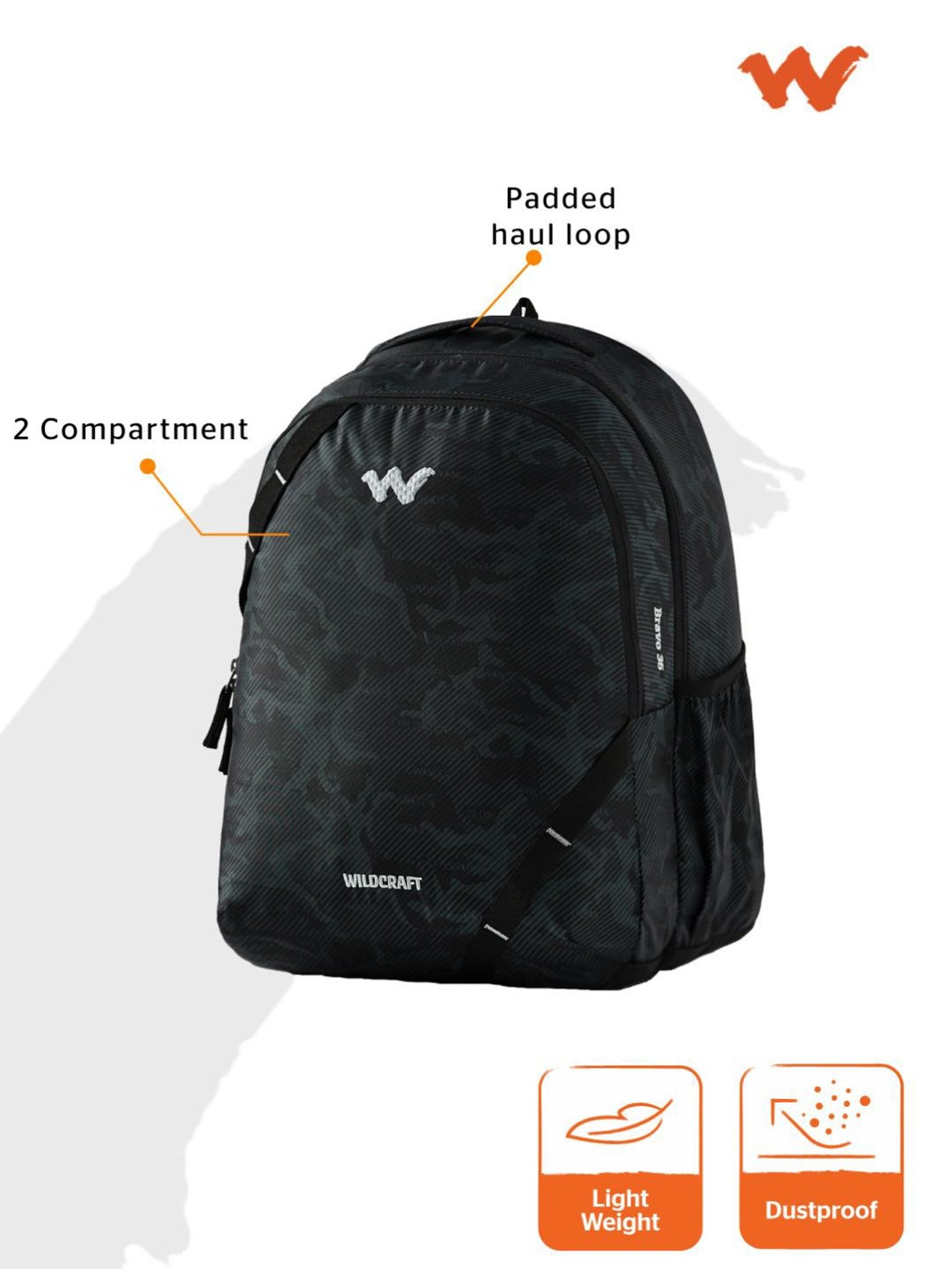Wildcraft Bravo 35 Black Backpack