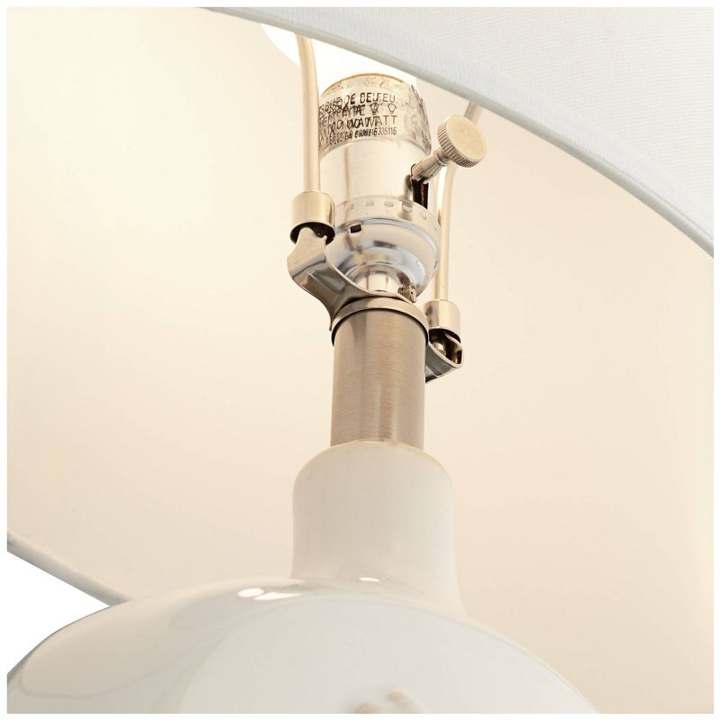 Regency Hill Ewan Ivory Ceramic Lamps Set of 2 with Table Top Dimmers