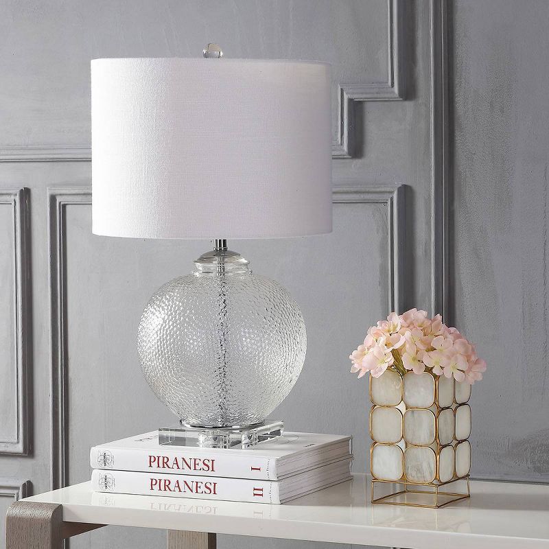 24" Glass/Crystal Avery Table Lamp (Includes LED Light Bulb) Clear - JONATHAN Y