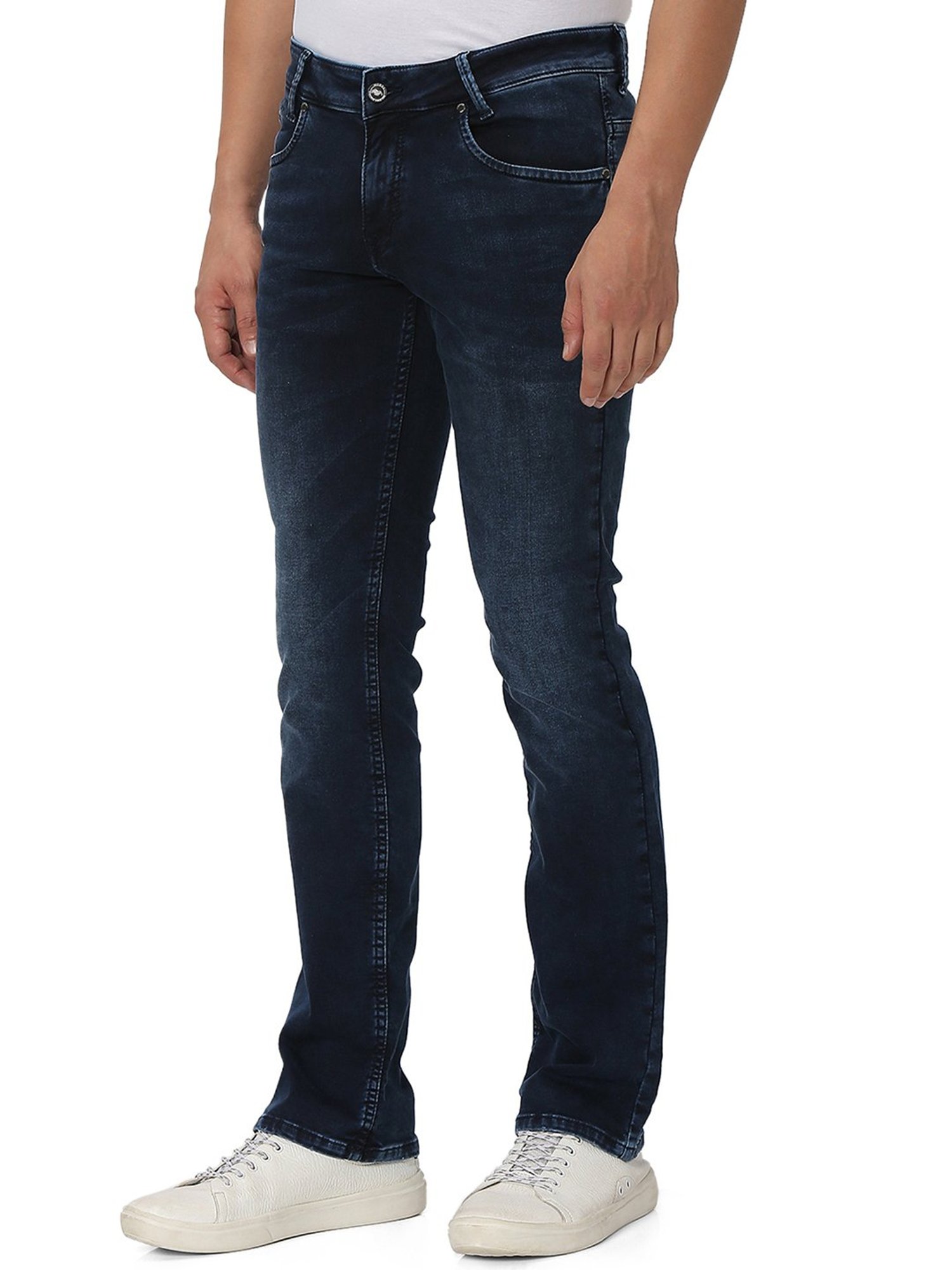 Mufti Dark Blue Bootcut Low Rise Jeans