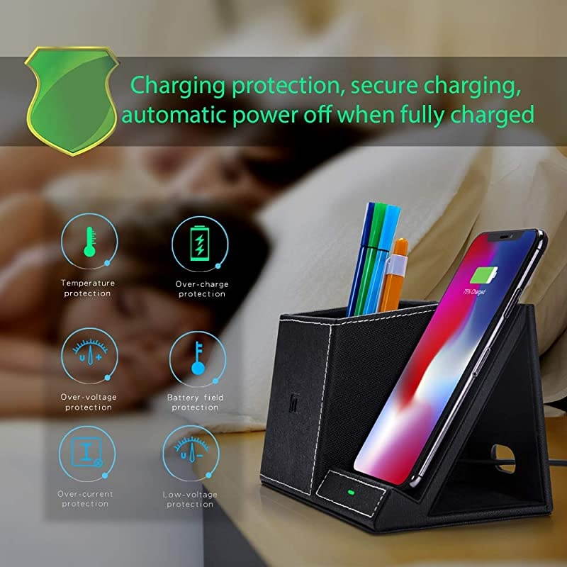 Charger Pen Holder Desk Stand Organizer10W Fast Charger Desk Accessories for iPhone SE 20201111 Pro11 Pro MaxXs MAXXRXSX8Galaxy S20Note 10S10 Plus