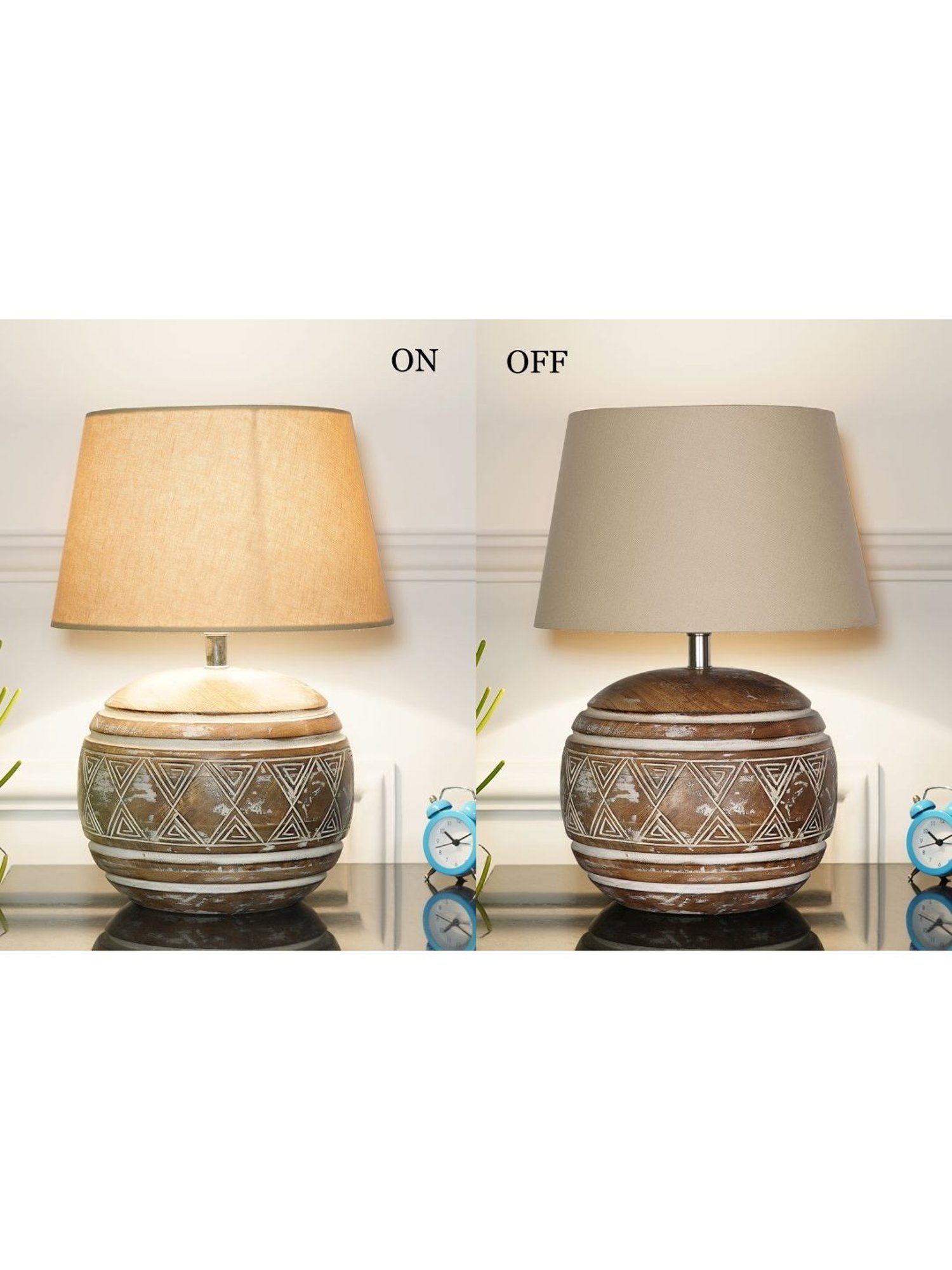 Kapoor Lamp Shades Distress White Wood Caelan Table Lamp