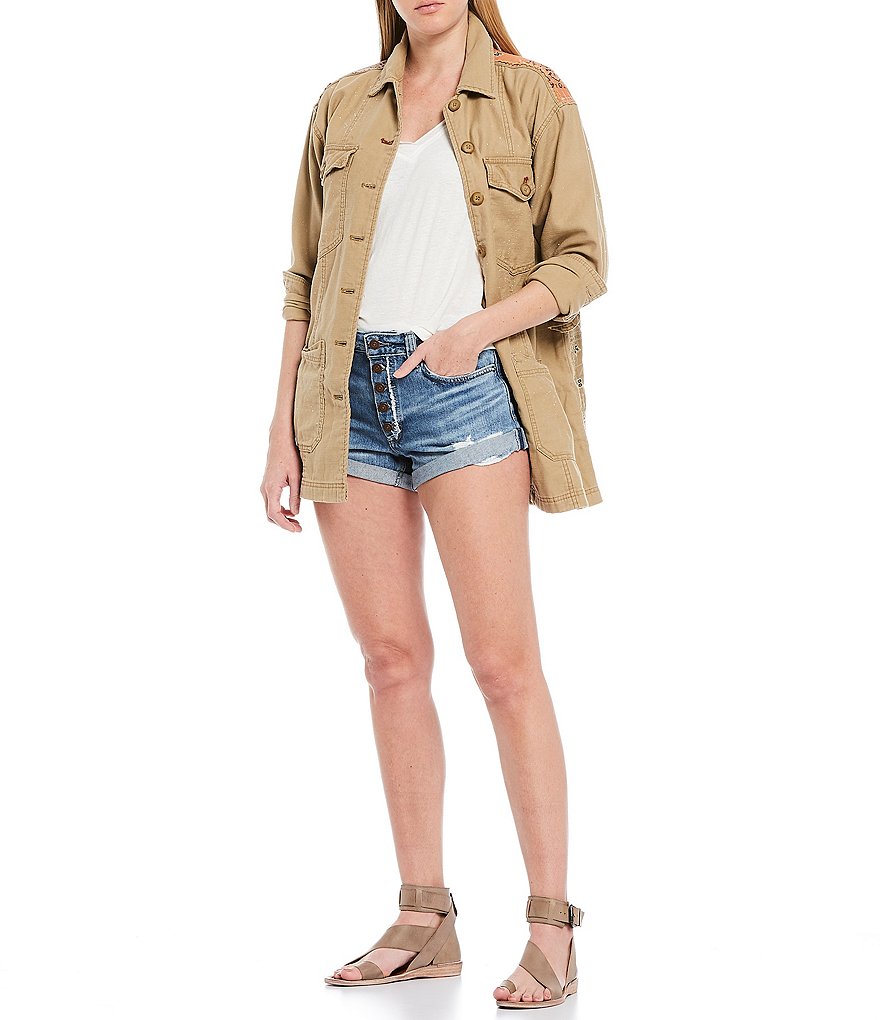 Free People Romeo Rolled Cut-Off Mid Rise Shorts