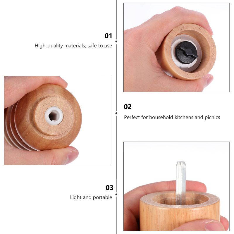 Wooden Pepper Spice Mill Grinder Rotor Manual Cumin Sesame Pepper Grinding Tool