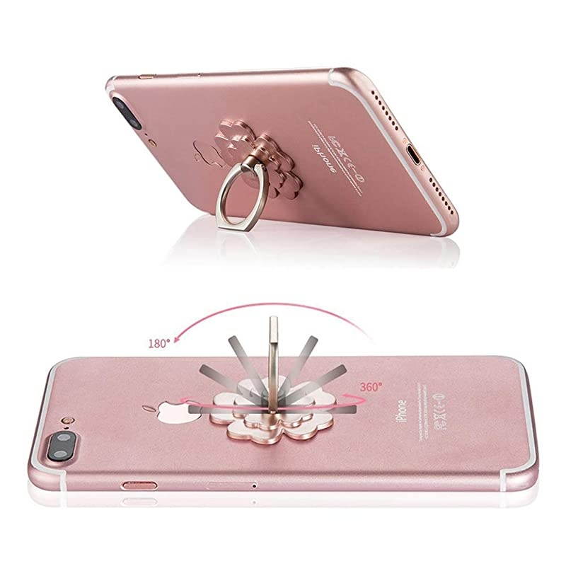 Ring Stand Holder Flower Finger Ring Grip Car Mount 360Rotation Kickstand Compatible for iXs X 8 7 7s 6 6s Samsung Galaxy S8 S7 S6 LG HTC Google Nexus4 Packs