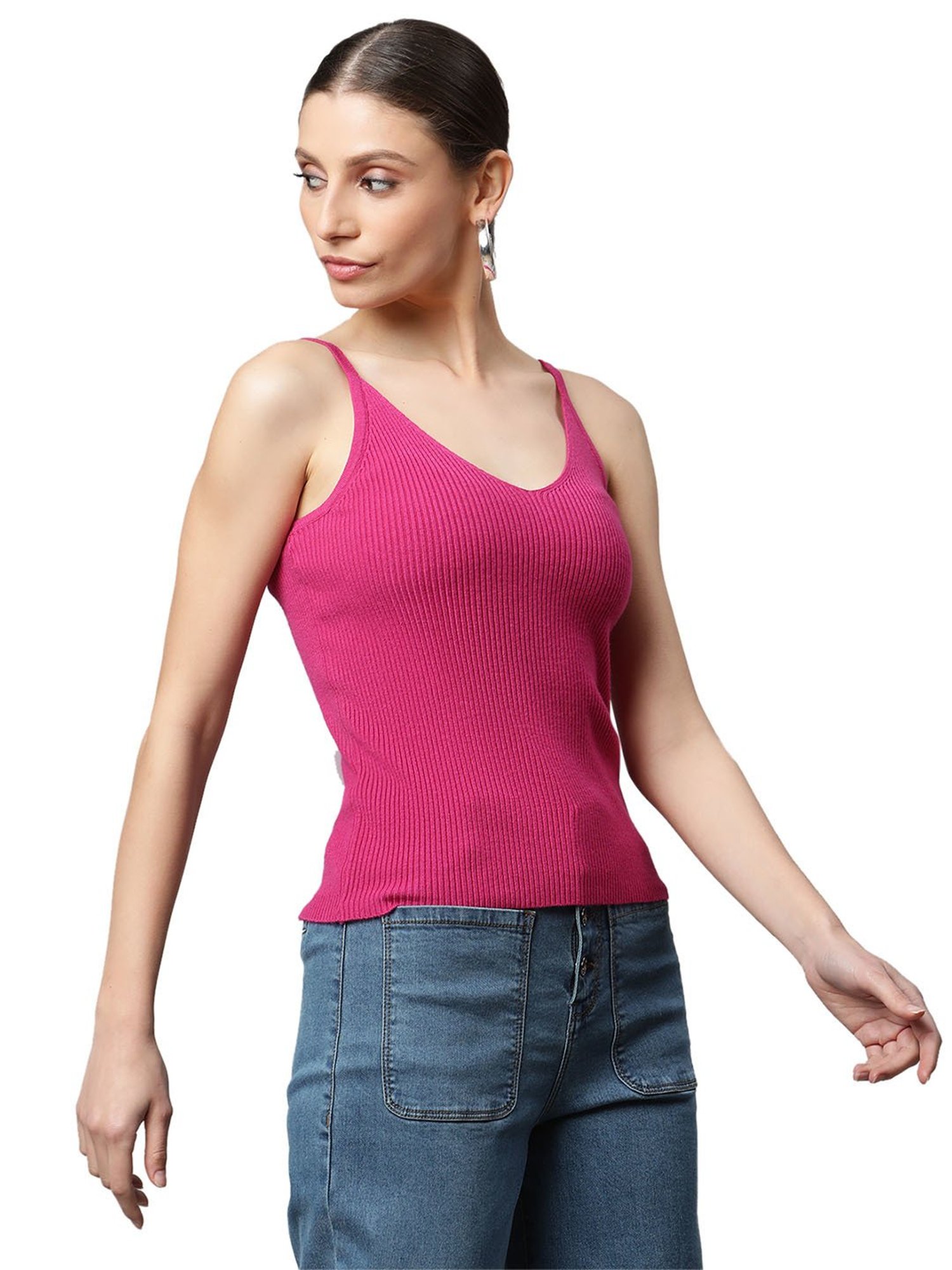 Global Republic Pink Knitted Slim Fit Top