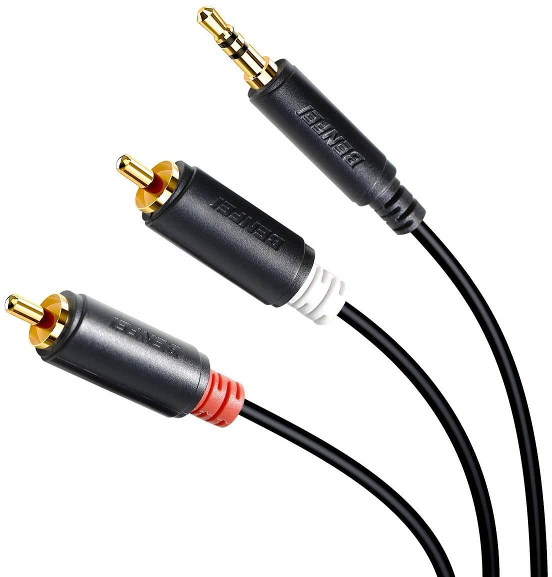 3.5mm to 2-Male RCA, Benfei RCA to Audio Stereo Cable - 6 Feet