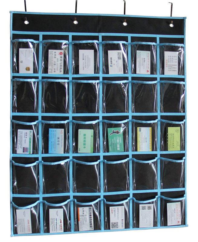 MISSLO Classroom Pocket Chart For Cell Phones Calculators, 30 Clear Pockets