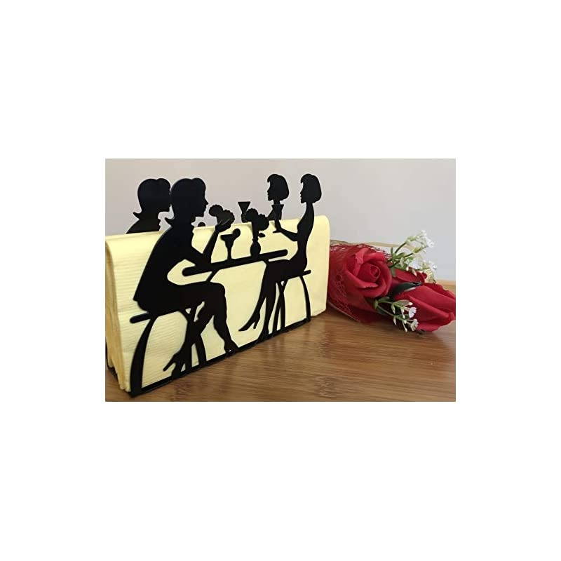 Holder: Freestanding Tissue Dispenser/Holder; Table Holder for Home Kitchen Restaurant Picnic Party wedding etc./ Galvanized Decor (Black)