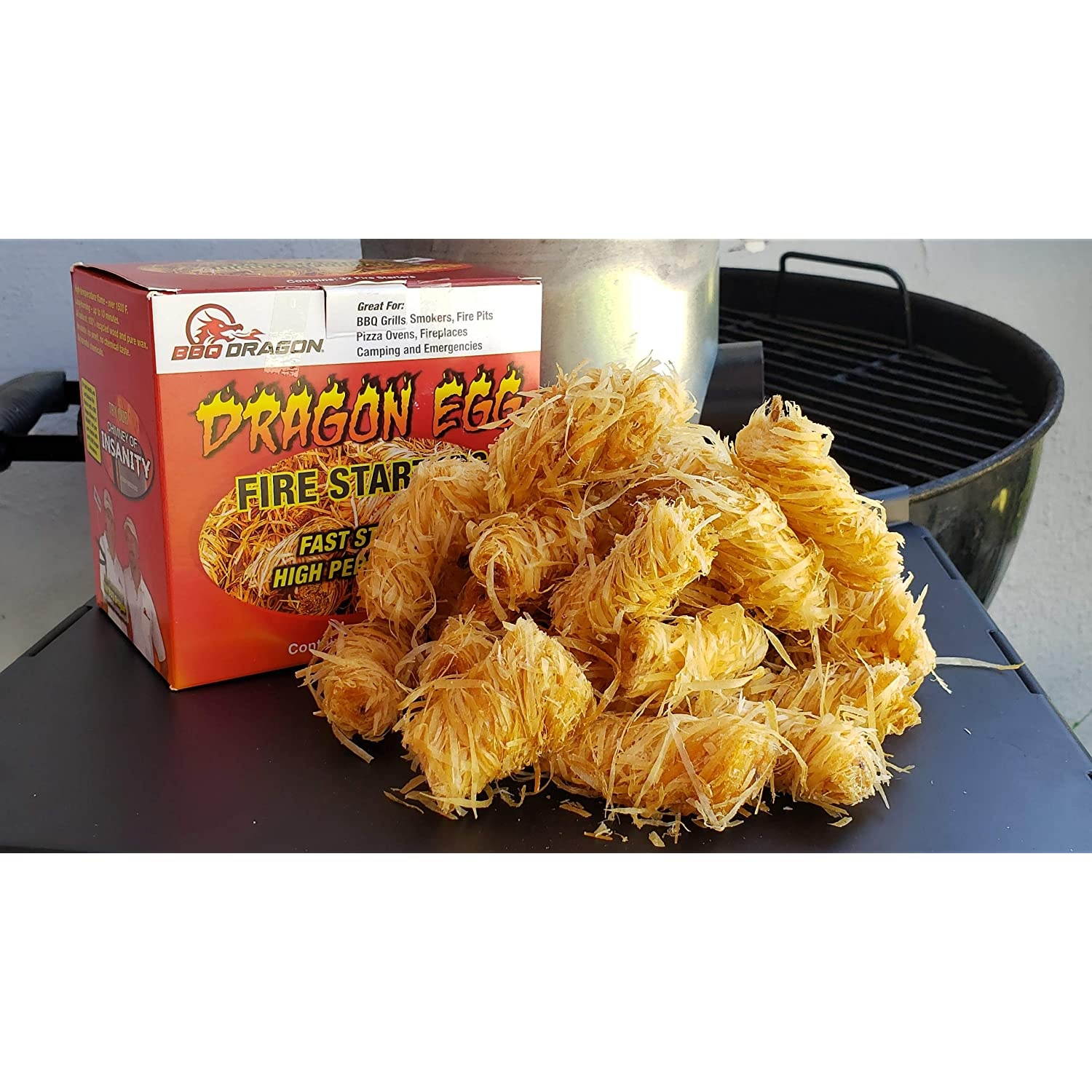 BBQ Dragon Dragon Egg Fire Starter - Fastest Charcoal Starter for Charcoal Grill, Kamado Grills,BBQ Grill, Camping Stove, Green Egg, Grill Lighter Lights Easy, Burns Hot 1500F, Quality - 32 Pack