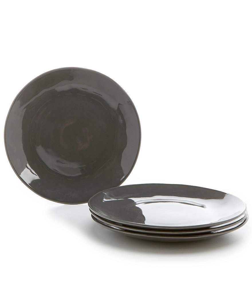 Noble Excellence Willow Collection Glazed Dinner Plates, Set of 4