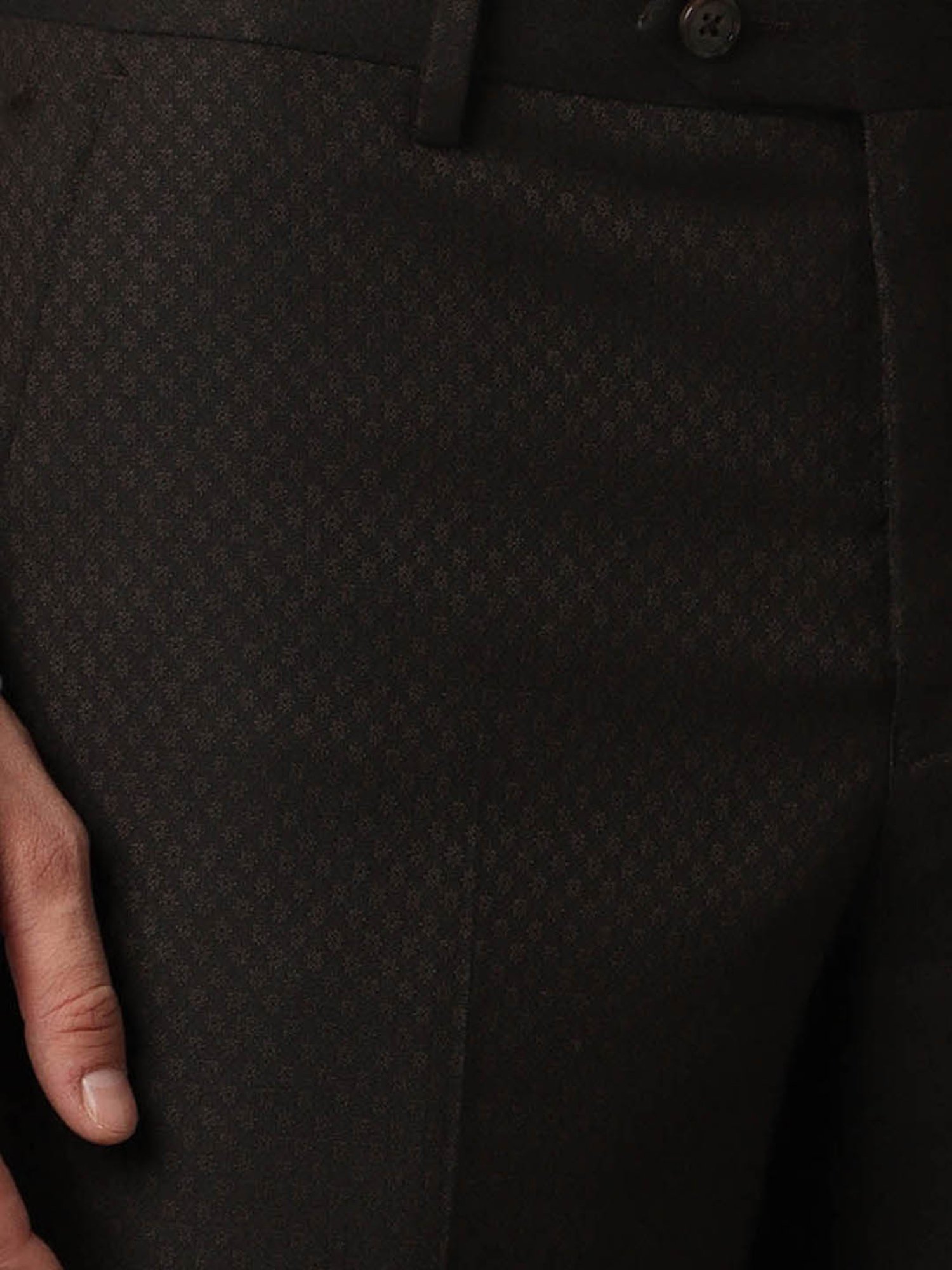 Louis Philippe Mid Brown Slim Fit Three Piece Suit