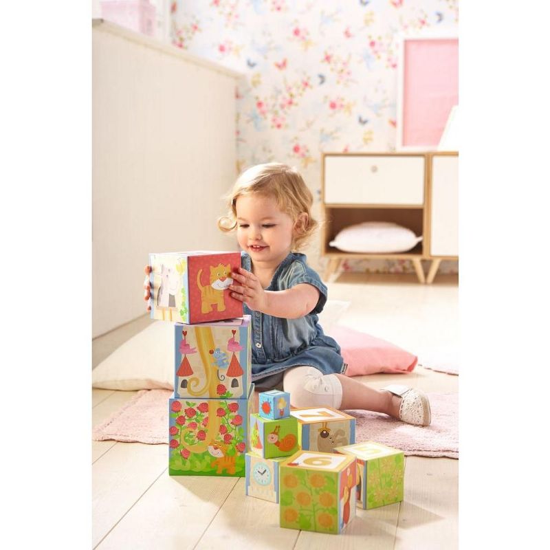 HABA Rapunzel Fairy Tale Sturdy Cardboard Nesting & Stacking Cubes