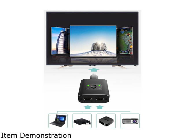 HDMI Switch 4K HDMI Splitter- YXwin Aluminum Bi-Directional HDMI Switcher 2 Input 1 Output, HDMI Switch Splitter 2 x 1/1 x 2. No External Power Required, Support 4K 3D HD 1080P for Xbox PS4 Roku HDTV
