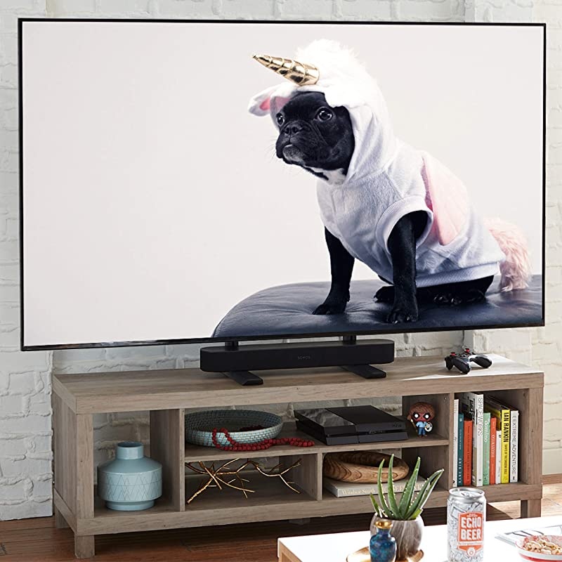 Universal TV Stand Height Adjustable Base For TVs Up to 77quot WobbleFree Replacement Stand Works With Any TV Including Vizio TCL Samsung amp More Flat Design Is Compatible With Soundbars